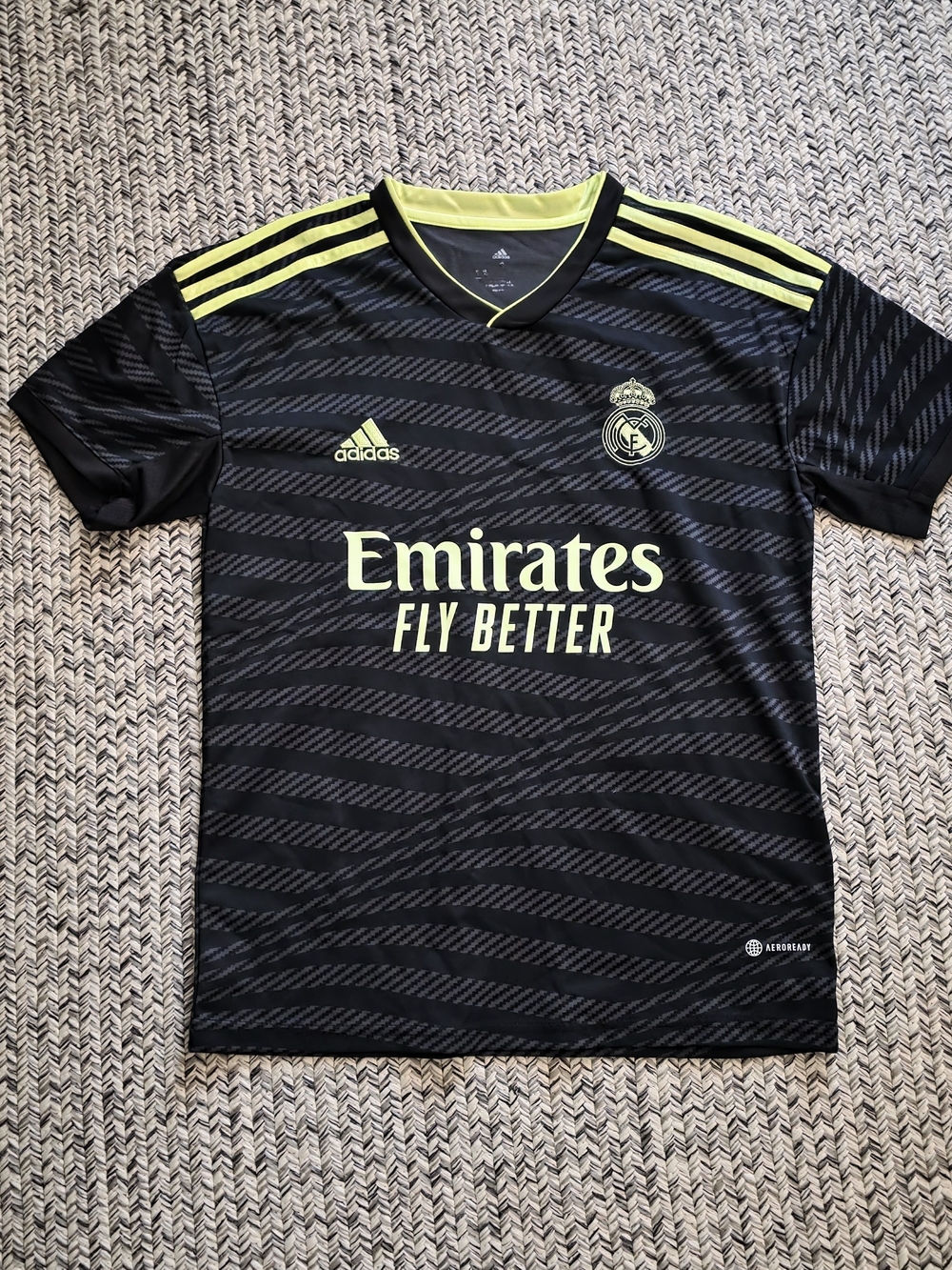 Adidas Real Madrid Black & Neon Yellow Replica Jersey